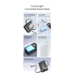 Power Bank 10000mAh Με Ενσωματωμένα Καλώδια USB-C Και Lightning Και Γρήγορη Φόρτιση 22.5W Awei PA-1 - Image 7