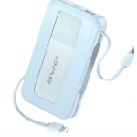 Power Bank 10000mAh Με Ενσωματωμένα Καλώδια USB-C Και Lightning Και Γρήγορη Φόρτιση 22.5W Awei PA-1 - Image 3