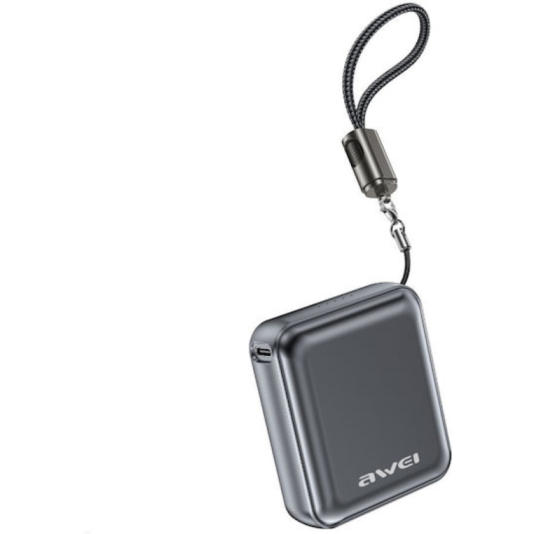 Power Bank 10000mAh Με Ενσωματωμένο Καλώδιο Και Γρήγορη Φόρτιση 22.5W Awei PA-5