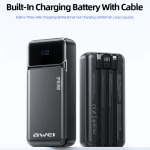Power Bank 20000mAh 22.5W Με Ενσωματωμένα Καλώδια USB-C & Lightning Awei PA-93 - Image 2