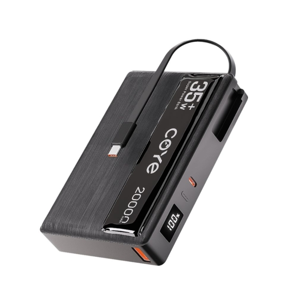 Power Bank 20000mAh 35W με Ψηφιακή Οθόνη & Ενσωματωμένα Καλώδια - CB-9