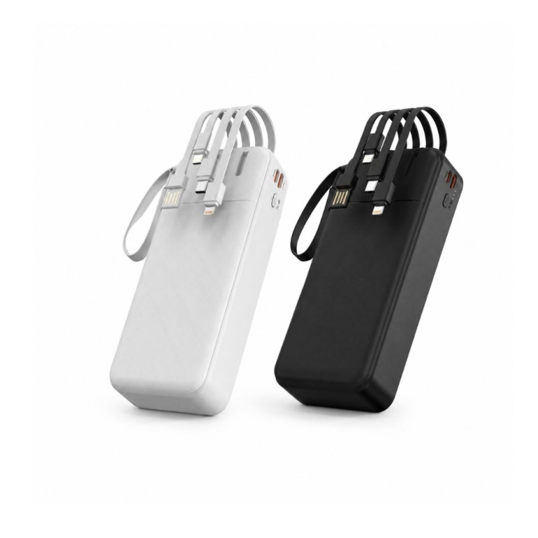 Power Bank 20000mAh PB147-2 με Ενσωματωμένα Καλώδια & 4 Εξόδους Φόρτισης