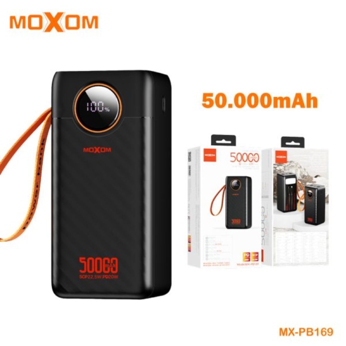Power Bank 50000mAh Moxom MX-PB169 με LCD Οθόνη MX-PB169
