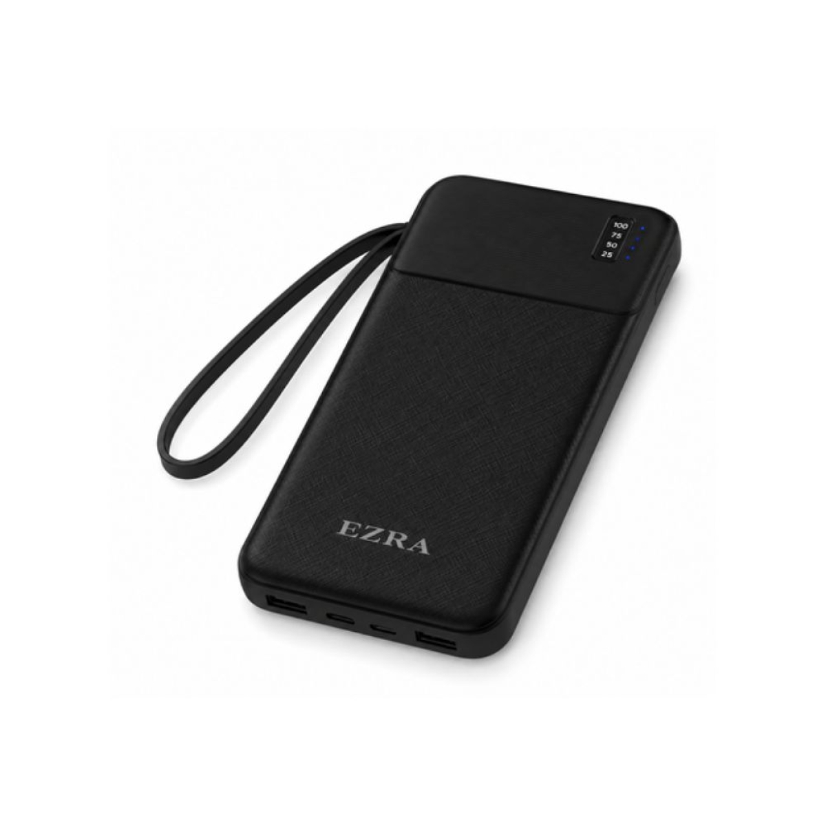 Power Bank EZRA PB147 10000mAh με 4 Ενσωματωμένα Καλώδια & LED Φακό
