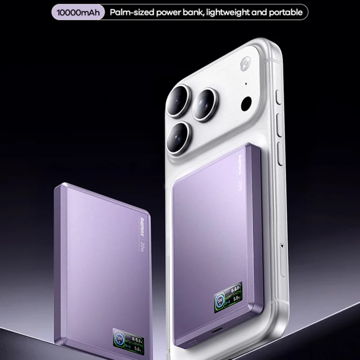 Power Bank Μαγνητικής Ασύρματης Φόρτισης 10000mAh PD 20W Με TFT Οθόνη Remax FP-37 - Image 6