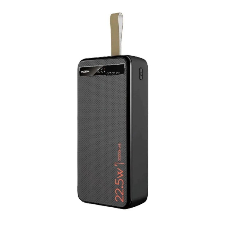 Power Bank MOXOM 30000mAh με Ενσωματωμένα Καλώδια και Γρήγορη Φόρτιση 22.5W MX-PB156