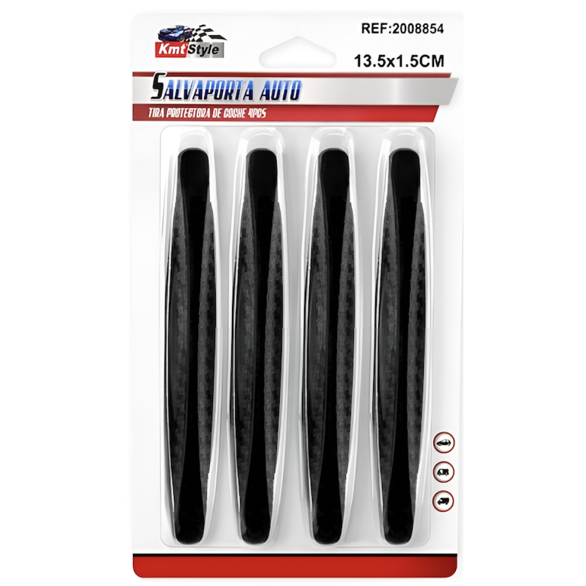 Προστατευτικά Πόρτας Αυτοκινήτου PVC 13.5x1.5cm Μαύρα 4τμχ 2008854 - Image 2