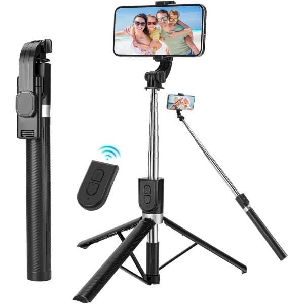 Πτυσσόμενο Selfie Stick Τρίποδο Με Ασύρματο Χειριστήριο Και Περιστροφή 360°