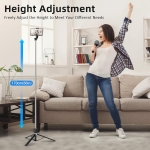 Πτυσσόμενο Selfie Stick Τρίποδο Με Ασύρματο Χειριστήριο Και Περιστροφή 360° - Image 3