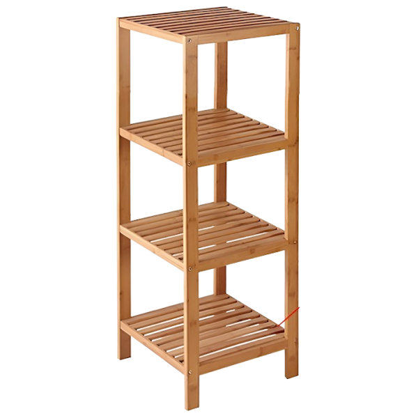 Ραφιέρα Μπάνιου 4 Επιπέδων Από Μπαμπού 36 x 33 x 110 cm Kmt Style 5404425