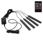 RGB LED Ατμοσφαιρικός Φωτισμός Αυτοκινήτου 12 LED με Τηλεχειριστήριο & Music Sync Andowl Q-CD59