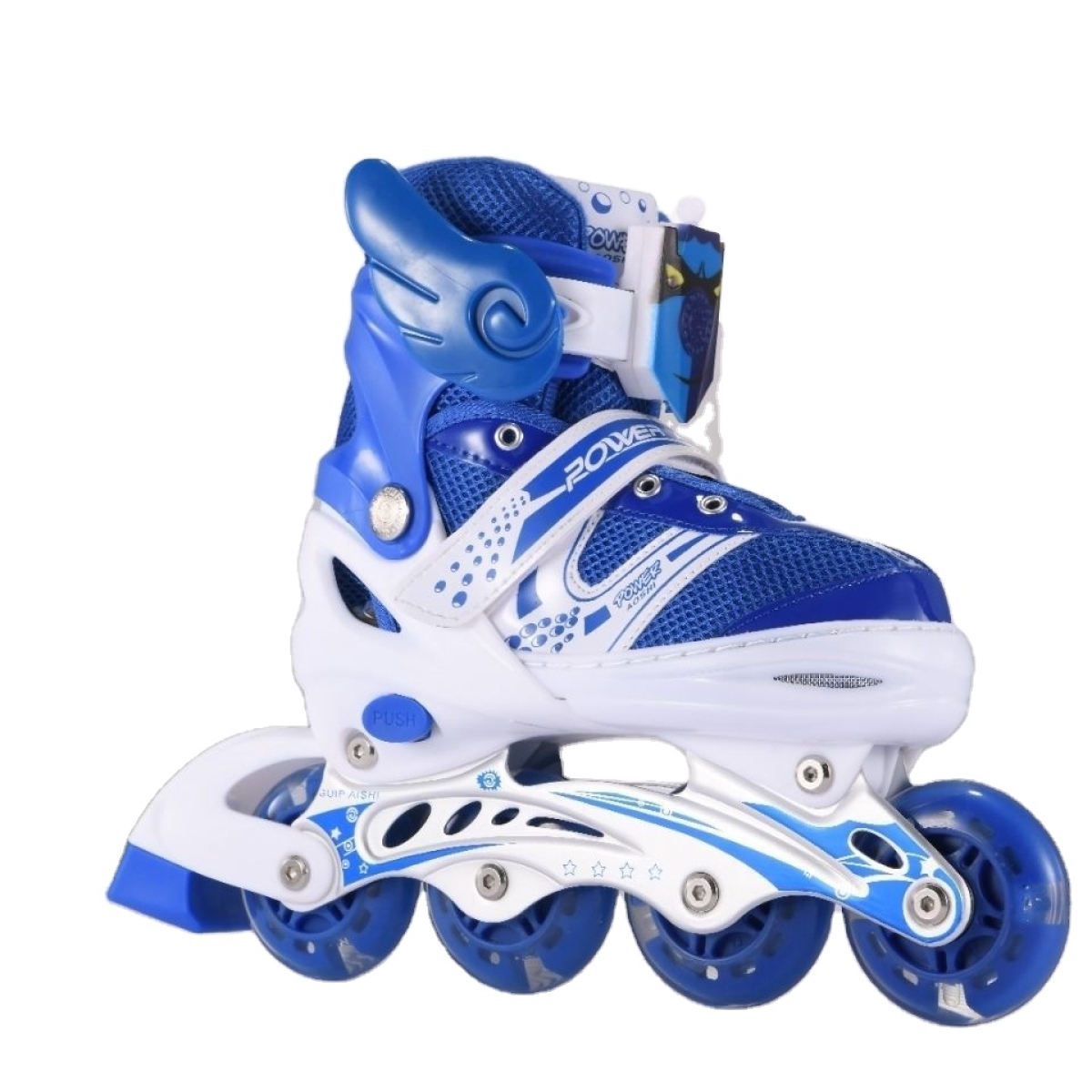 Ρυθμιζόμενα Πατίνια Roller Skates 4 Τροχών για Παιδιά & Αρχάριους με Φωτιζόμενους Τροχούς Μπλε - Small - Image 3