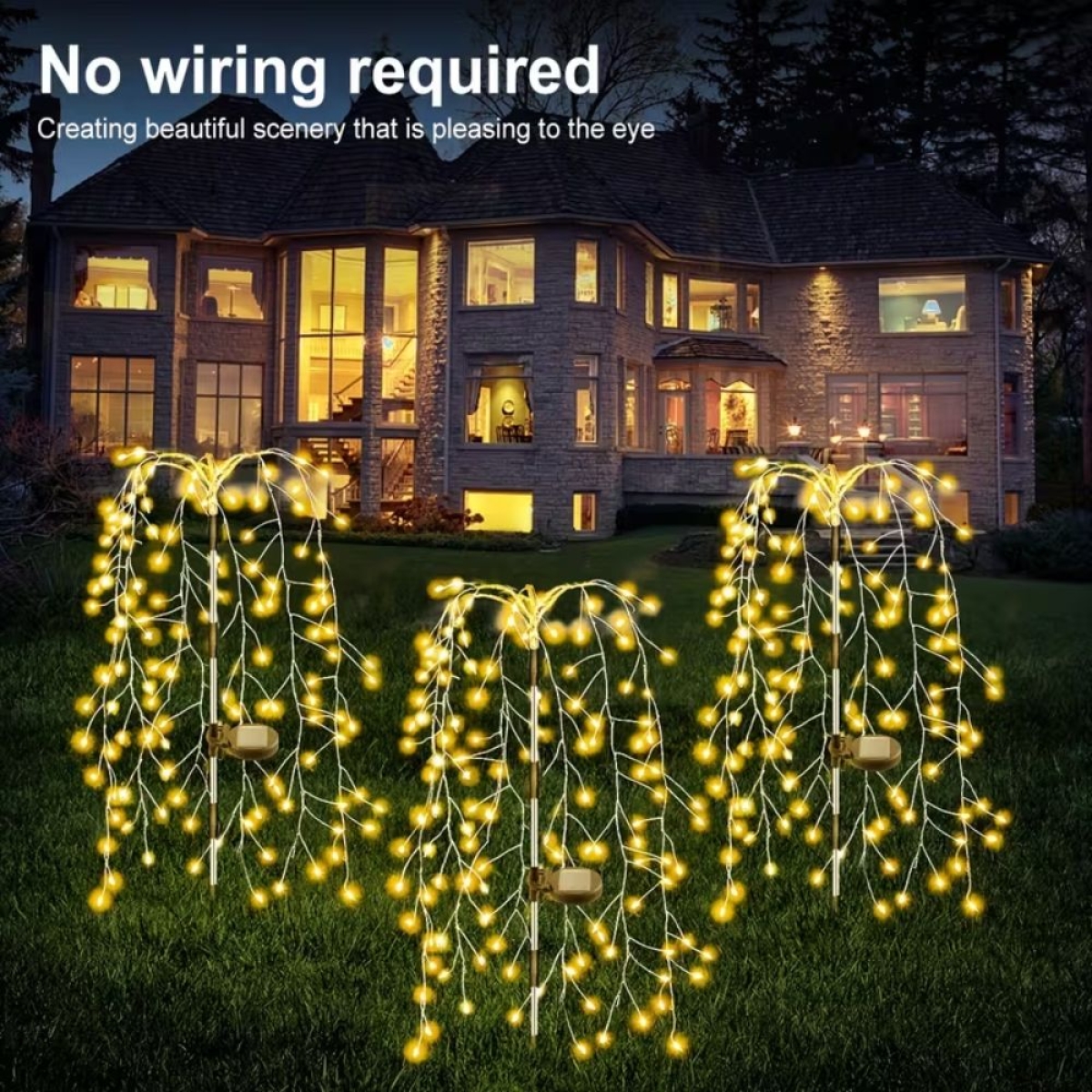 Σετ 2 τμχ Ηλιακά Φωτάκια LED Εξωτερικού Χώρου 200 LED IP44