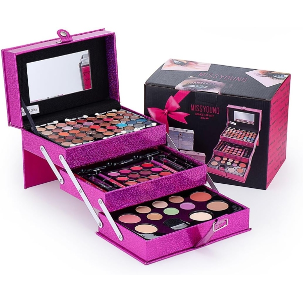Σετ Μακιγιάζ All In One Πολυεπίπεδο με Σκιές, Lip Gloss, Ρουζ & Αξεσουάρ Miss Young MC1205