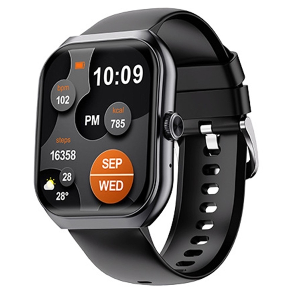 Smartwatch AMOLED 2.1" με Κλήσεις Bluetooth, Καρδιακούς Παλμούς & 123 Αθλητικές Λειτουργίες Awei H46 Black