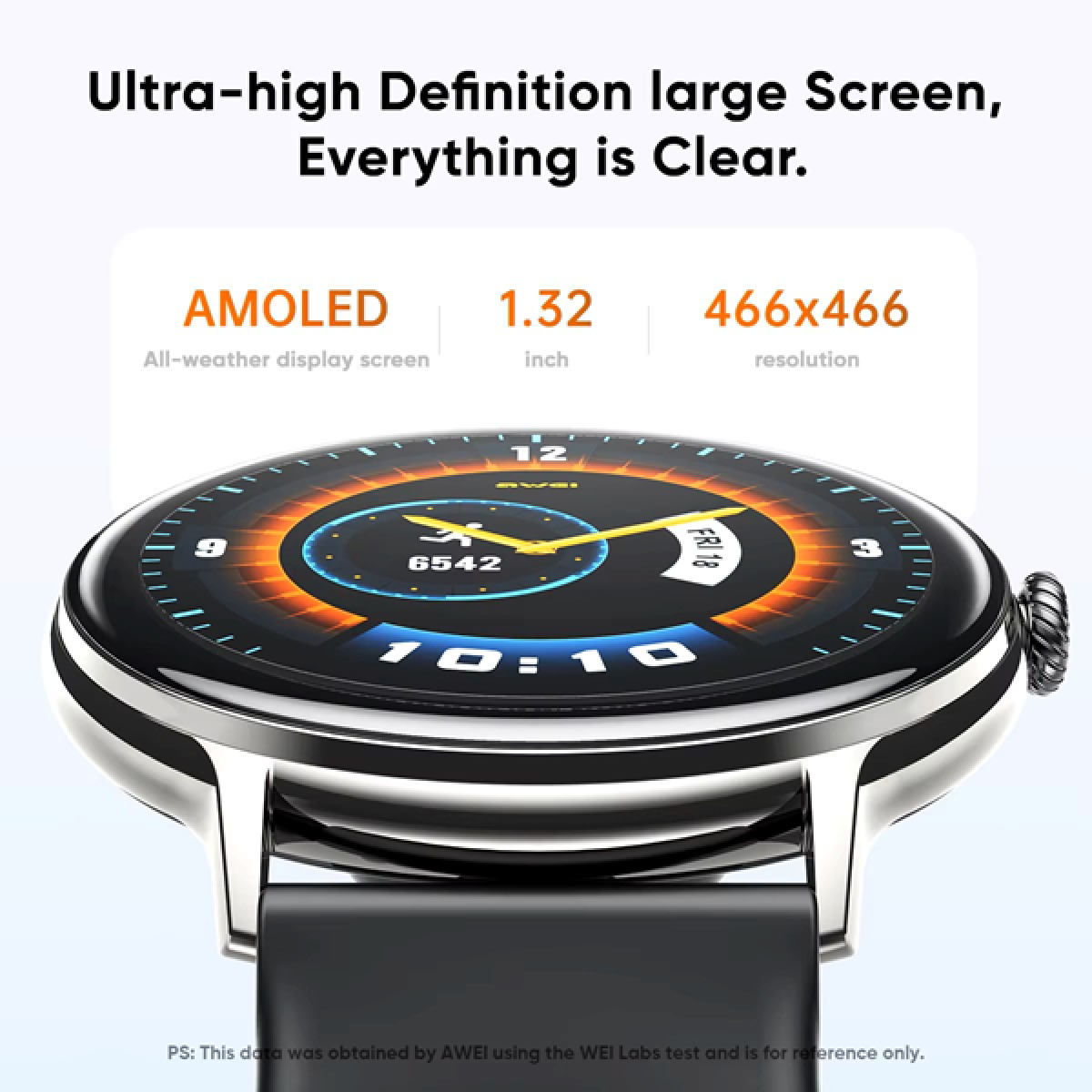 Smartwatch AMOLED με Κλήσεις Bluetooth, Μέτρηση Καρδιακών Παλμών & Οξυγόνου Awei H11 - Image 3