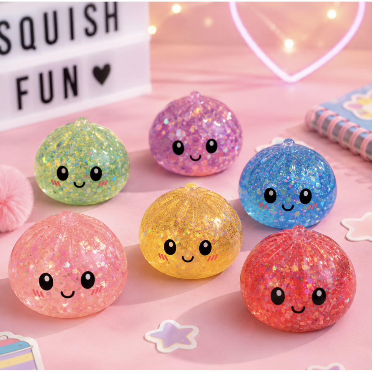Squishy Παιχνίδι Anti-Stress Dumpling Rainbow Glitter 89464 - Image 4