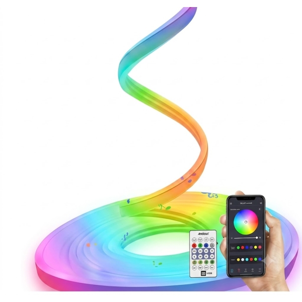 Ταινία RGB LED 5m Smart IP65 Με Έλεγχο App, Τηλεχειριστήριο Και Music Sync Andowl Q-LED028