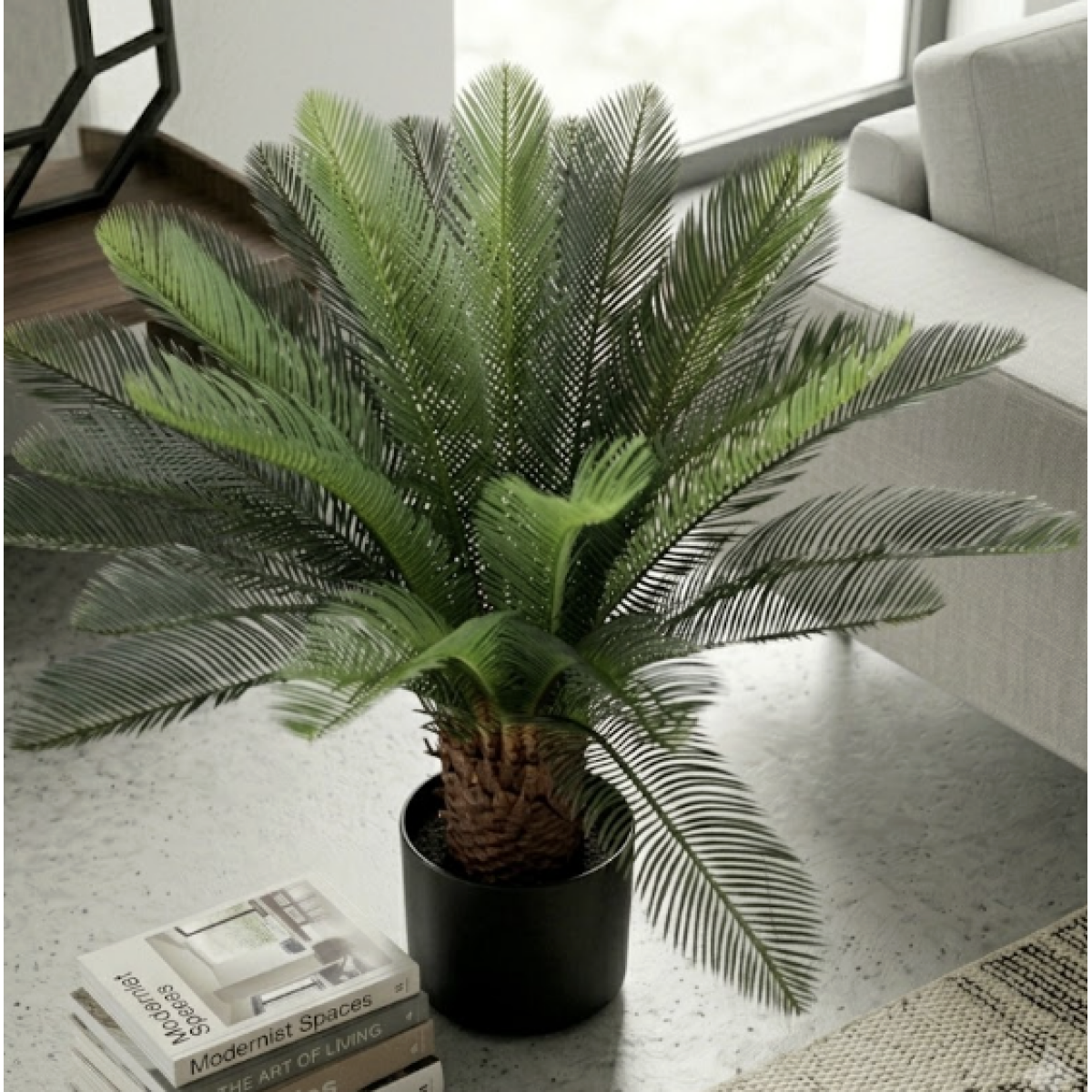 Τεχνητό Διακοσμητικό Φυτό Φοίνικας Cycas 95cm σε Γλάστρα 0391-12 - Image 2