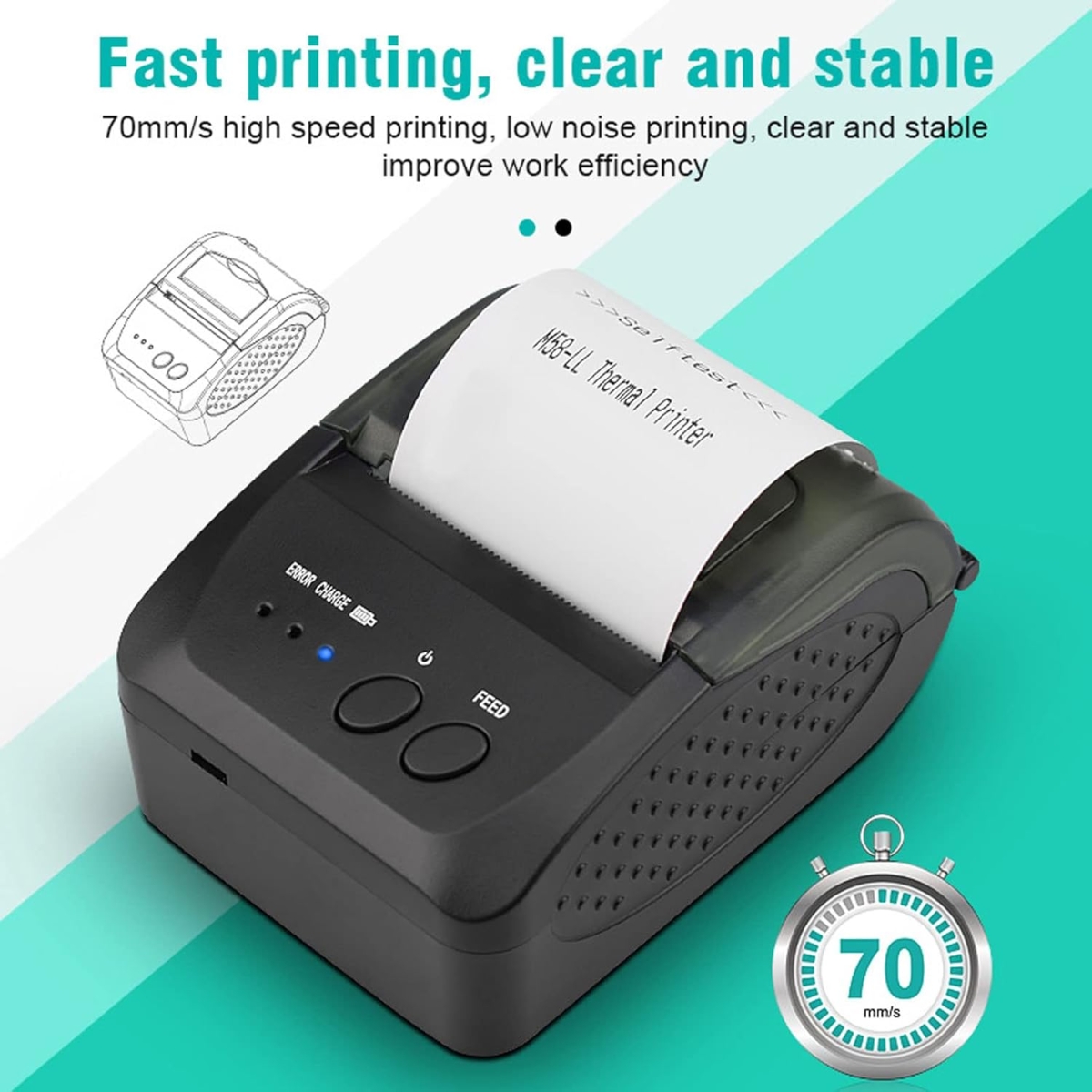 Θερμικός Εκτυπωτής Αποδείξεων Bluetooth 58mm 203dpi ZJ-5809DD - Image 8