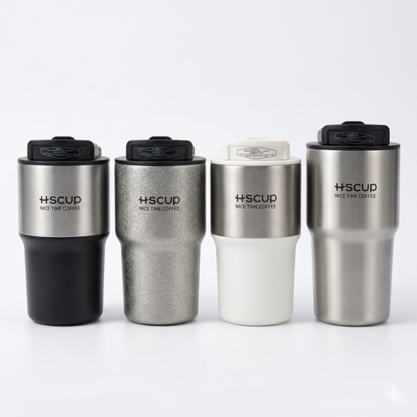 Θερμός Κούπα Ταξιδιού Ανοξείδωτη 550ml με Διπλό Στόμιο Πόσης H-BW-1484