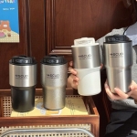 Θερμός Κούπα Ταξιδιού Ανοξείδωτη 550ml με Διπλό Στόμιο Πόσης H-BW-1484 - Image 6