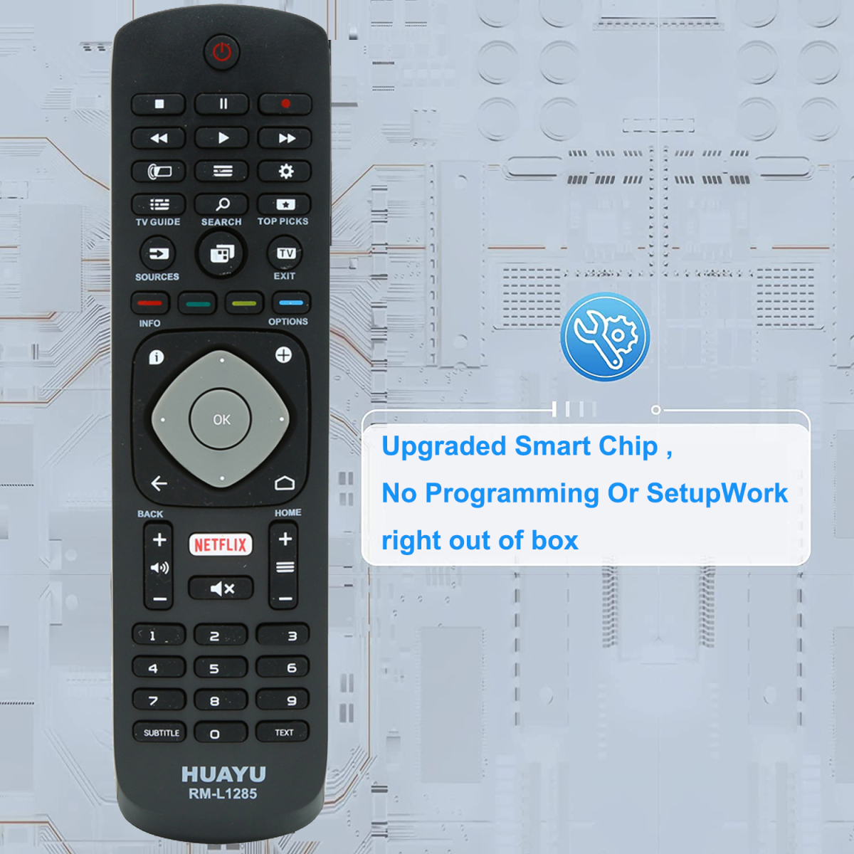 Τηλεχειριστήριο Για Philips Smart TV Με Πλήκτρα Εφαρμογών HUAYU RM-L1285+ - Image 2