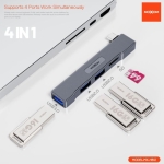 USB-C Hub 4 σε 1 με Αναγνώστη Καρτών Moxom MX-HB12