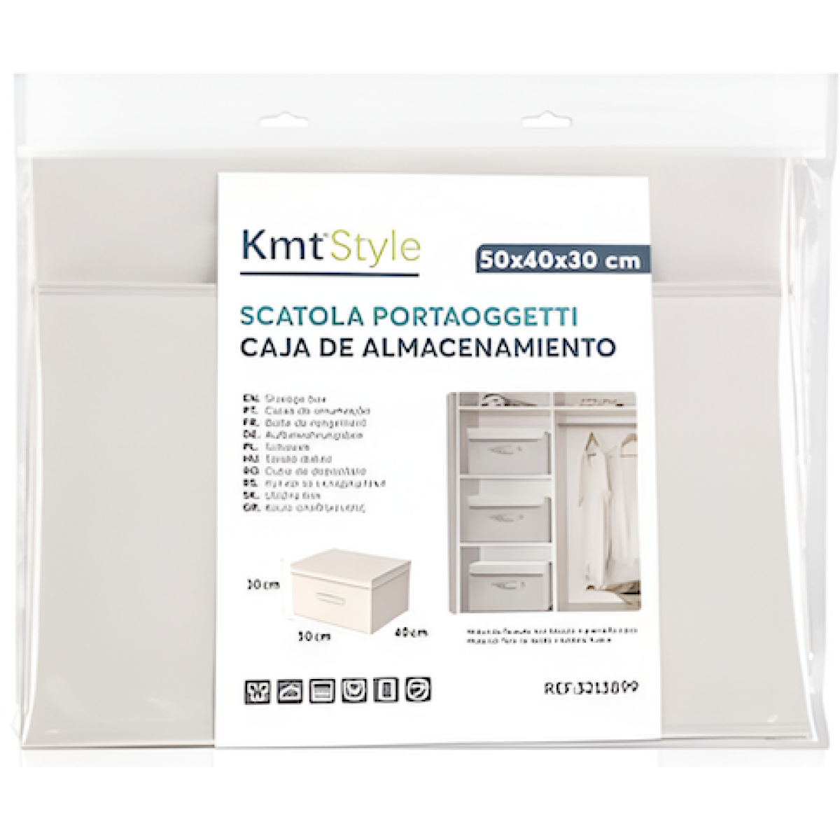 Υφασμάτινο Κουτί Αποθήκευσης Με Καπάκι 50x40x30cm Kmt Style 3213899 - Image 2