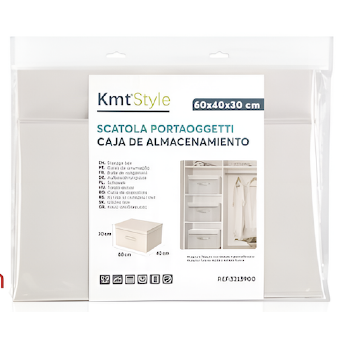 Υφασμάτινο Κουτί Αποθήκευσης Με Καπάκι 60x40x30cm Kmt Style 3213900 - Image 2