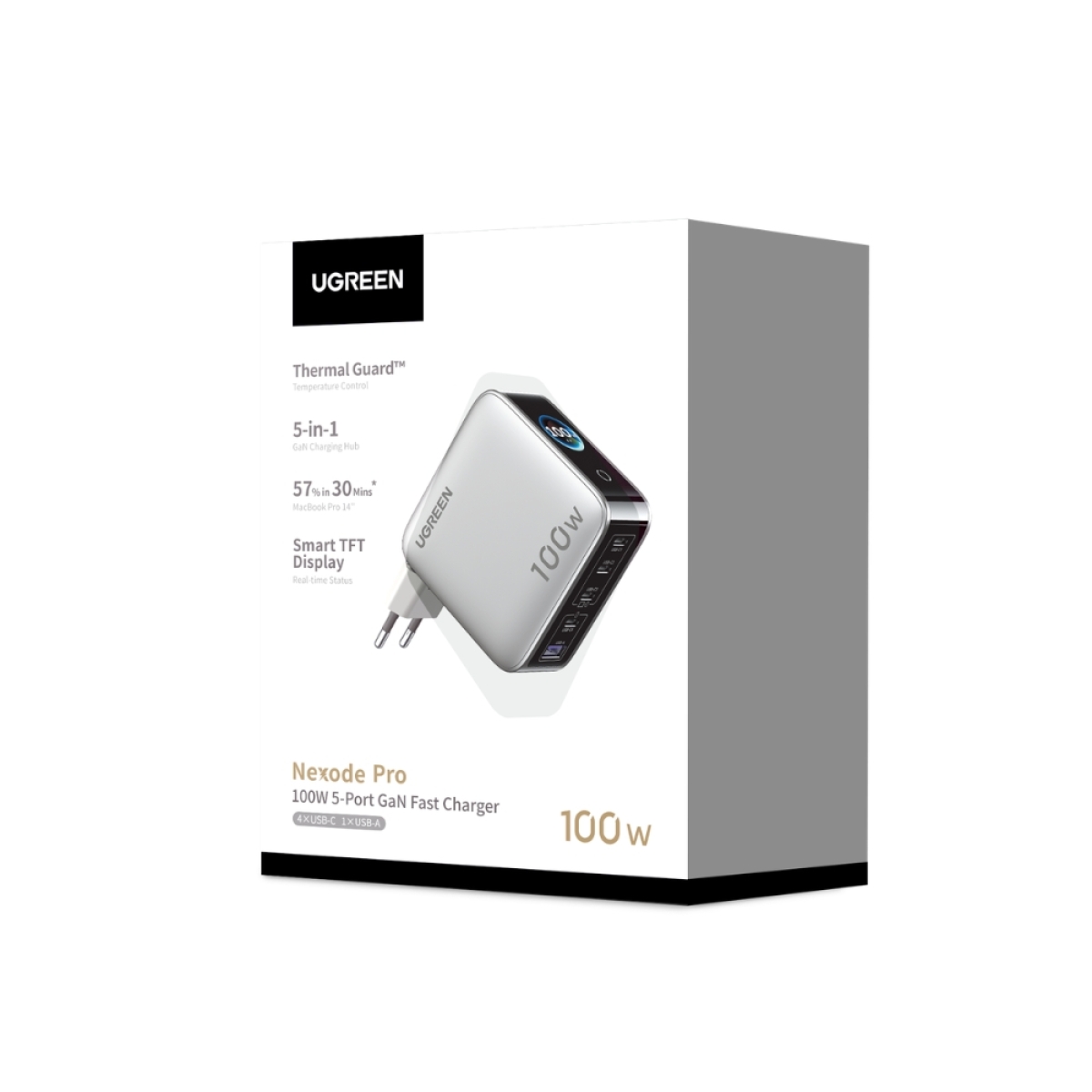 Φορτιστής Σπιτιού GaN PD 100W UGREEN X773 65620B 5 Θέσεων Γκρί - Image 3