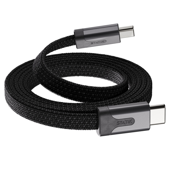 STATIK MagStack Slim Pro Cable; 1M/3.3ft; Black; USB-C to USB-C PUP-0495-3FT-CC-BLK