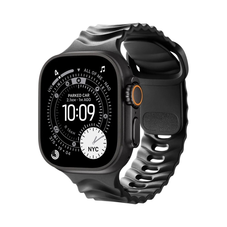 MATERIK Sport Band για Apple Watch 49mm - 42/44mm - 45/46mm Volcanic Black MP-AWB-FKM1-BK