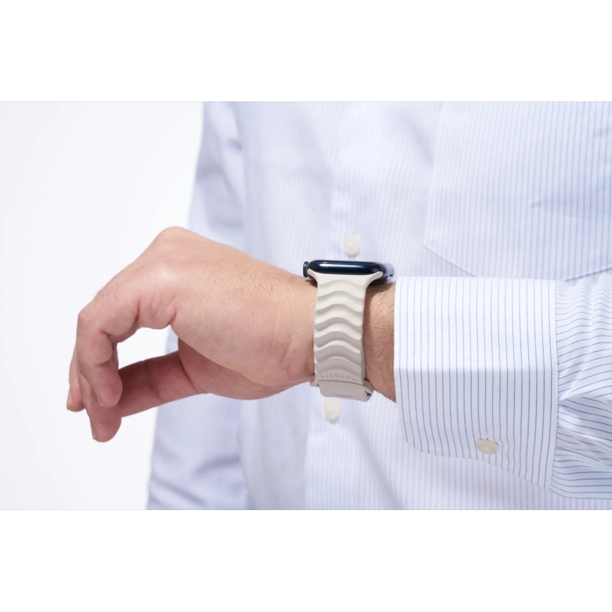 MATERIK Sport Band για Apple Watch 49mm - 42/44mm - 45/46mm Ivory Sand MP-AWB-FKM1-ST - Image 4