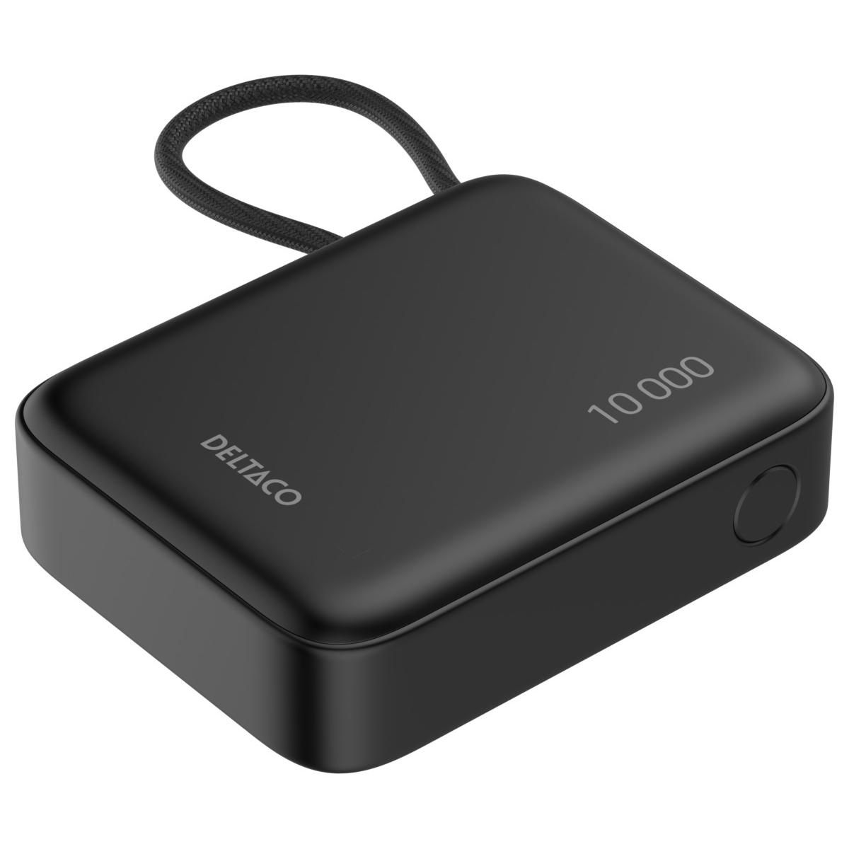 Deltaco Power bank 10.000 mAh, 1xUSB-C, 1x Ενσωματωμένο Καλώδιο USB-C, PD 20 W, Μαύρο PB-CC101 - Image 4