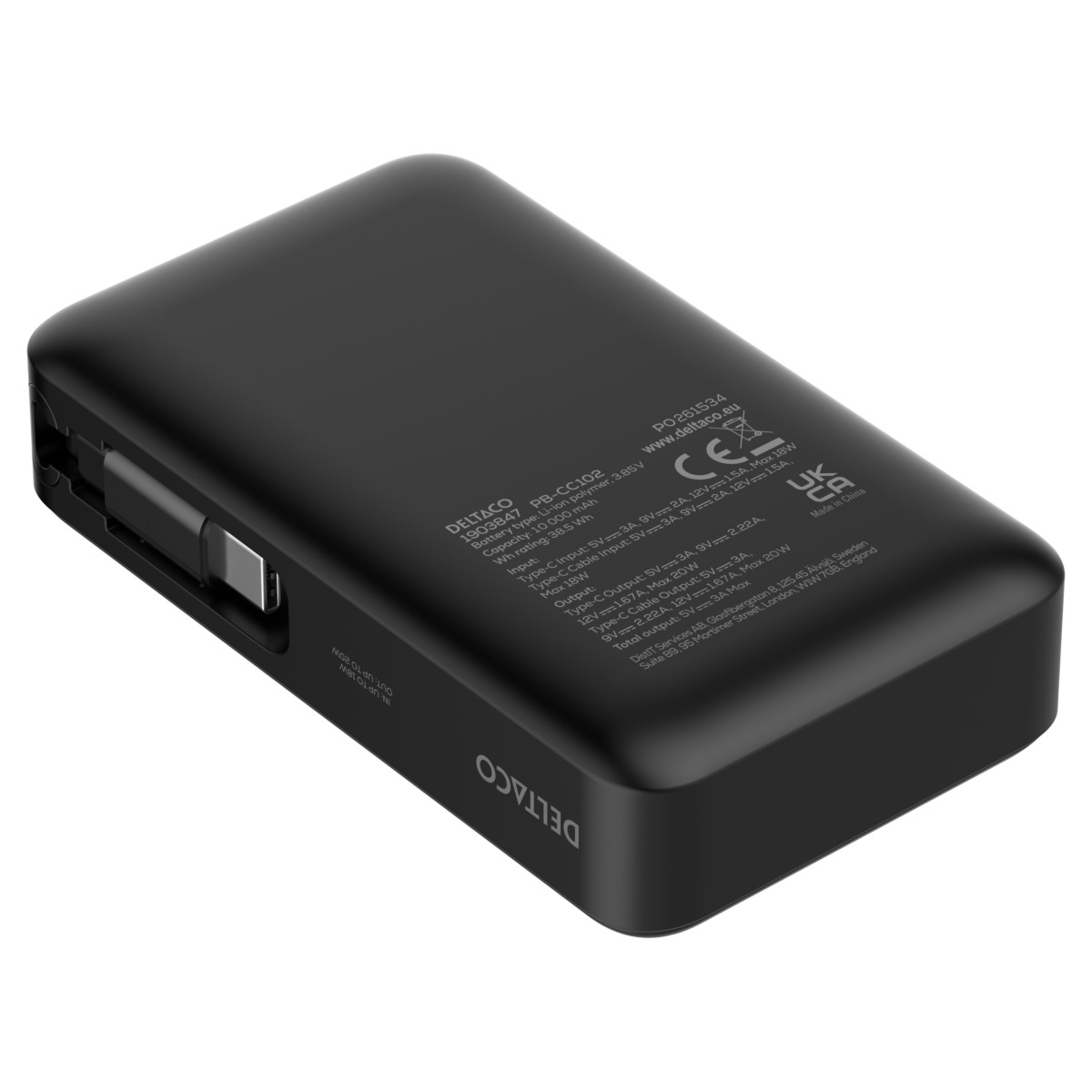 1x Ενσωματωμένο Καλώδιο USB-C