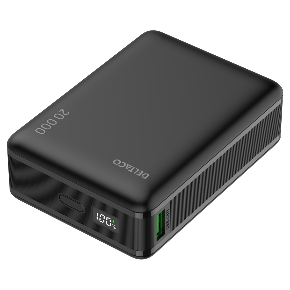Deltaco Power bank 20.000 mAh,1xUSB-A 22.5W, 1x USB-C PD 65 W, Μαύρο PB-C1012 - Image 3