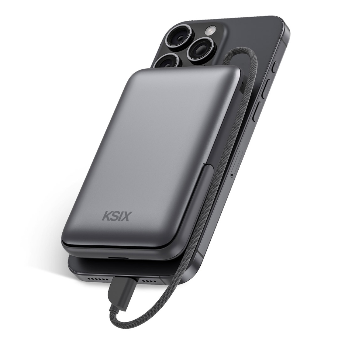KSIX POWERPULSE Wireless MagSafe Power Bank 10000 mAh, 22.5W PD, Συμβατό με Apple και Apple Watch Γκρι BPB10PD22INTSG - Image 4