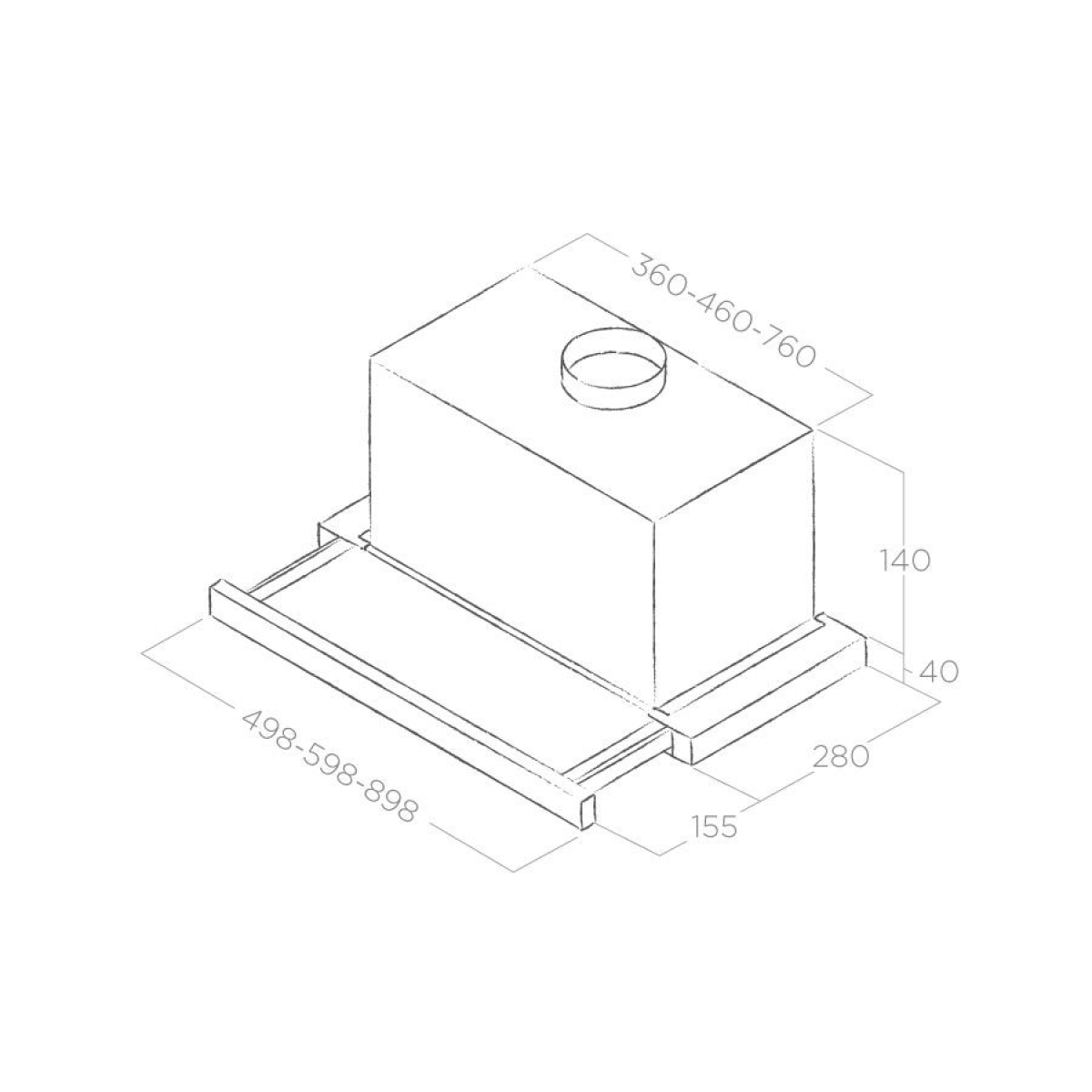 Elica Elite 14 LUX BL/A/60 Συρόμενος Απορροφητήρας 60cm Μαύρος - Image 4