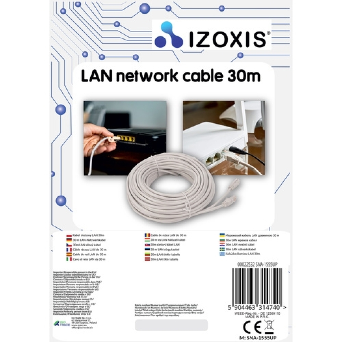 Izoxis Καλώδιο Δικτύου Ethernet 30m Γκρι 00022532 - Image 3