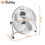Ruhhy Επιδαπέδιος Μεταλλικός Ανεμιστήρας 130W με Διάμετρο 50cm με 3 Ταχύτητες 00027835 - Image 2