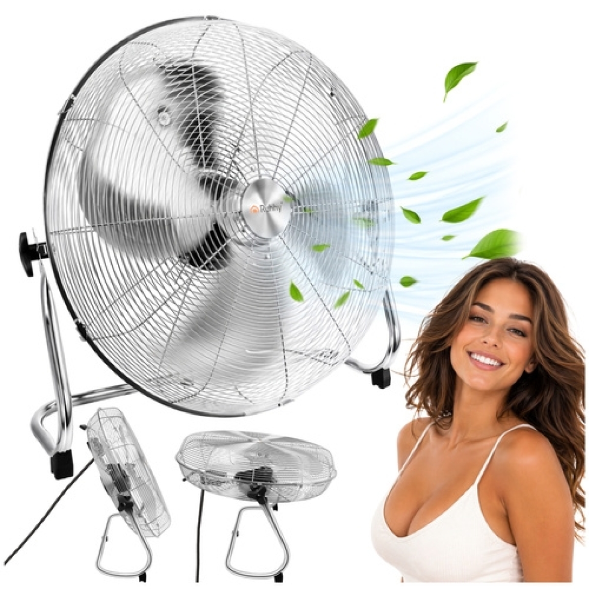 Ruhhy Επιδαπέδιος Μεταλλικός Ανεμιστήρας 130W με Διάμετρο 50cm με 3 Ταχύτητες 00027835 - Image 4