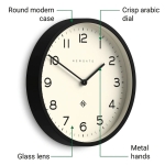 Newgate Αναλογικό Ρολόι Τοίχου Echo Number Four Quartz 30cm Ακρυλικό Μαύρο NUMFOU149K - Image 2
