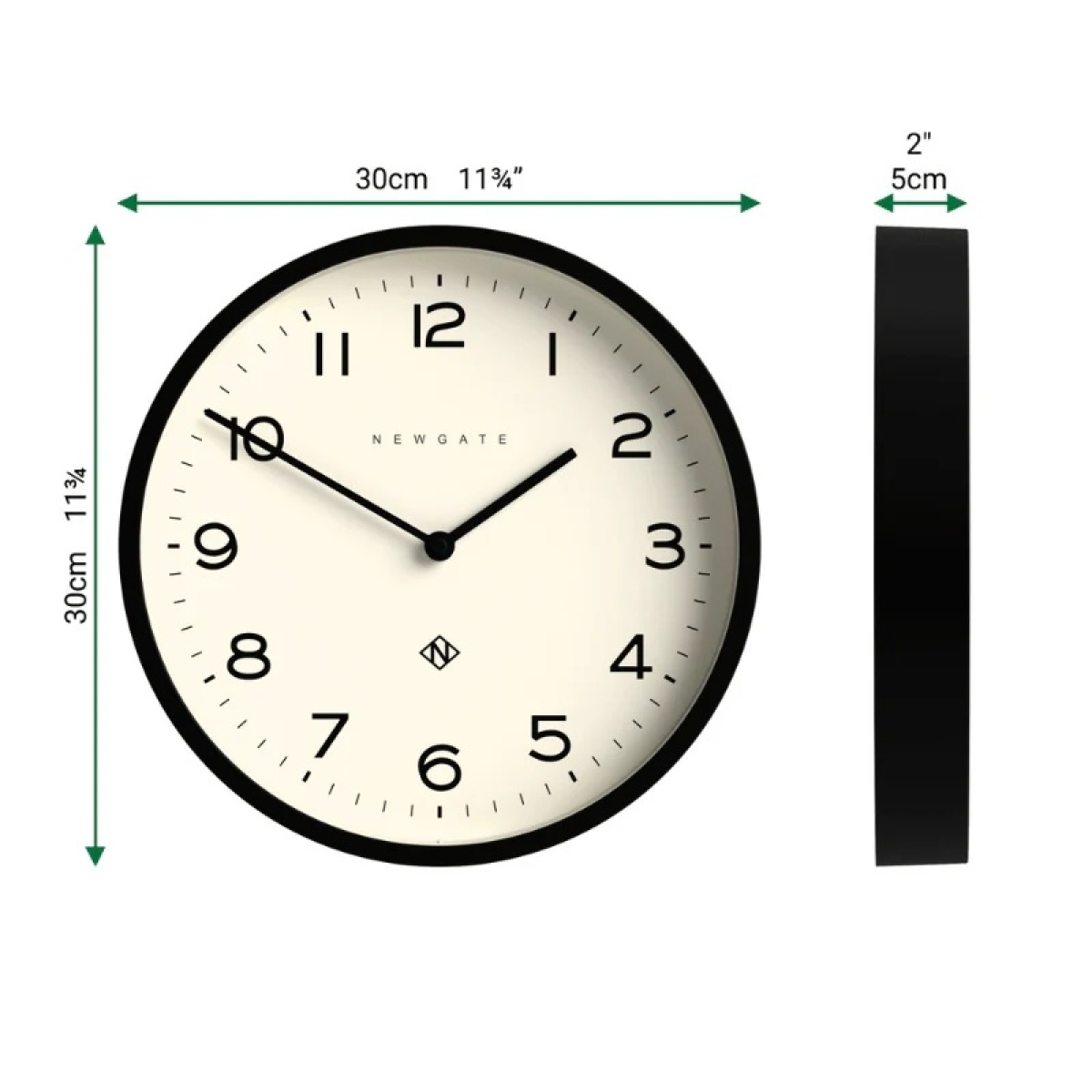 Newgate Αναλογικό Ρολόι Τοίχου Echo Number Four Quartz 30cm Ακρυλικό Μαύρο NUMFOU149K - Image 3