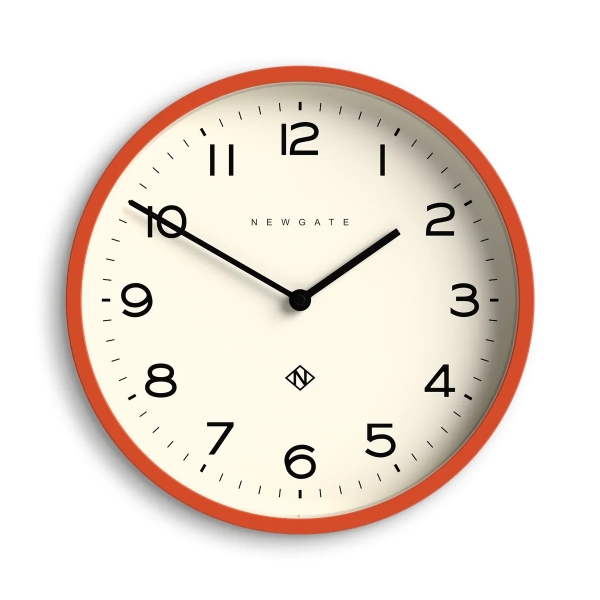 Newgate Αναλογικό Ρολόι Τοίχου Echo Number Four Quartz 30cm Ακρυλικό Pumkin Orange - Πορτοκαλί NUMFOU149PO