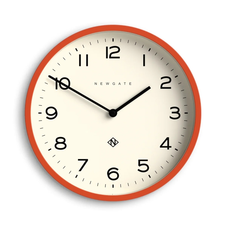 Newgate Αναλογικό Ρολόι Τοίχου Echo Number Four Quartz 30cm Ακρυλικό Pumkin Orange - Πορτοκαλί NUMFOU149PO
