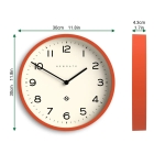 Newgate Αναλογικό Ρολόι Τοίχου Echo Number Four Quartz 30cm Ακρυλικό Pumkin Orange - Πορτοκαλί NUMFOU149PO - Image 4
