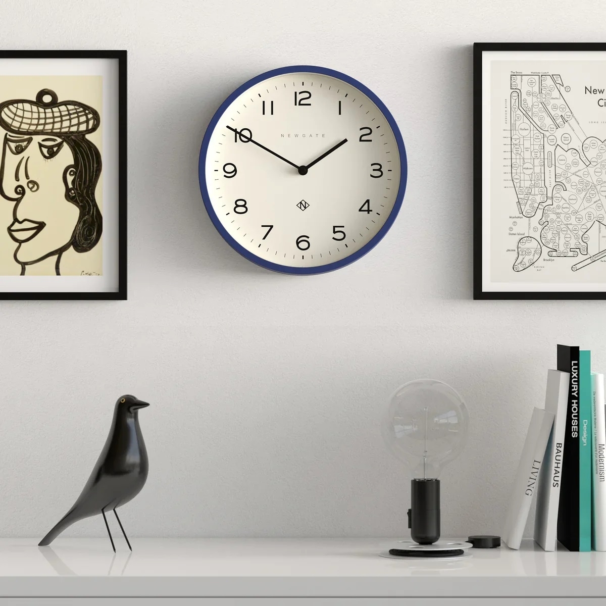Newgate Αναλογικό Ρολόι Τοίχου Echo Number Four Quartz 30cm Ακρυλικό Midnight Blue - Μπλε NUMFOU149NB - Image 3
