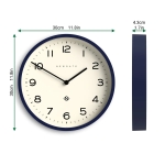 Newgate Αναλογικό Ρολόι Τοίχου Echo Number Four Quartz 30cm Ακρυλικό Midnight Blue - Μπλε NUMFOU149NB - Image 4