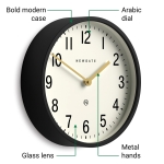 Newgate Αναλογικό Ρολόι Τοίχου Master Edwards Quartz 30cm Μεταλλικό Μαύρο LUGG371K - Image 4